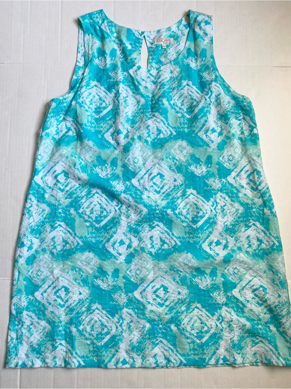 Escape by Habitat Turquoise Seaside Crinkle Sleeveless Travel Dress Large